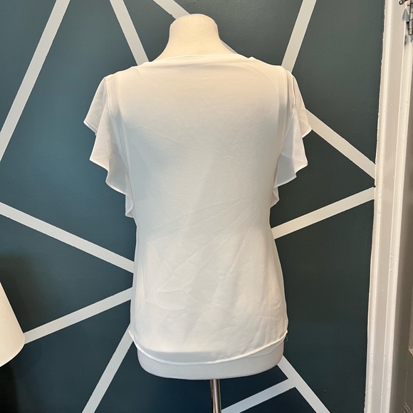 Zara Women Ivory Short Sleeve Blouse - Picture 3 of 4